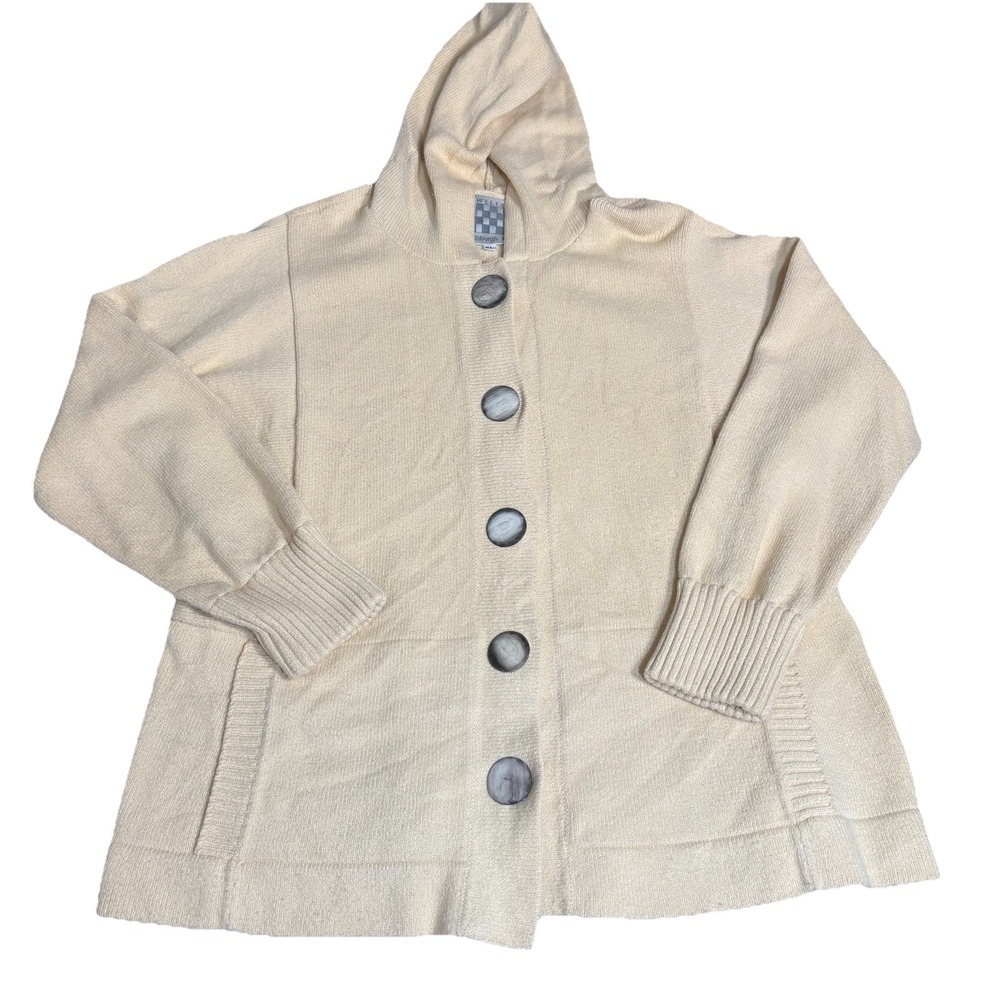 Barbara Wells Studio Button Front Cardigan‎ Yellow XL Oversized Lagenlook Women